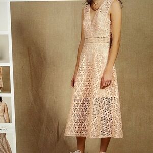Sandro English guipure lace midi dress